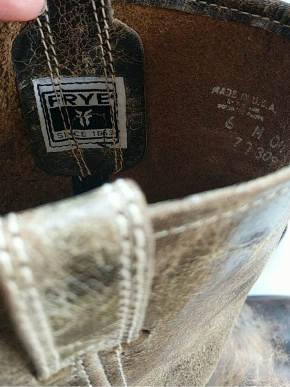 Frye Harness Boots in Distressed Brown Leather - Picture 4 of 4